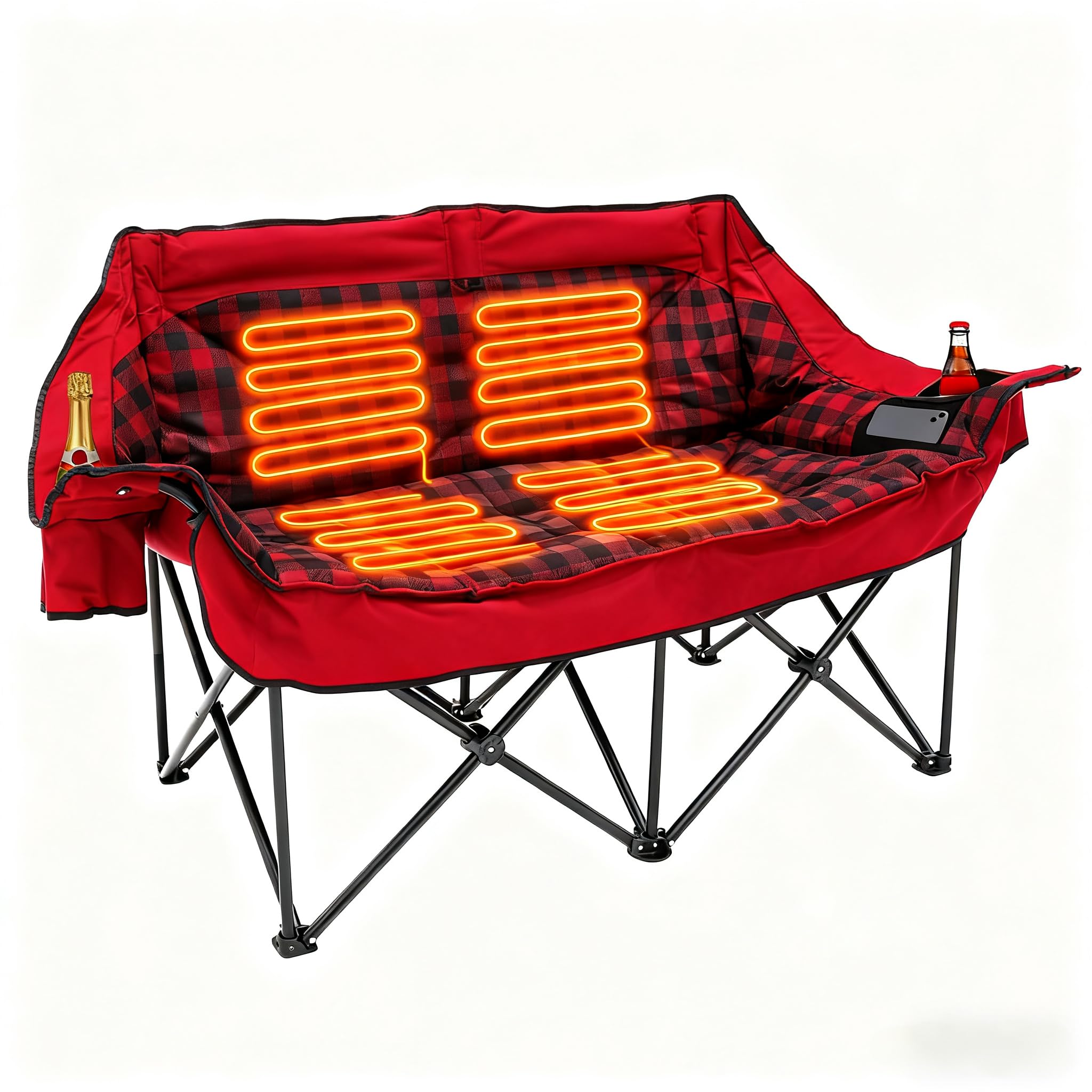 Outdoor Furniture Zone - Heated Double Camping Couch With 3