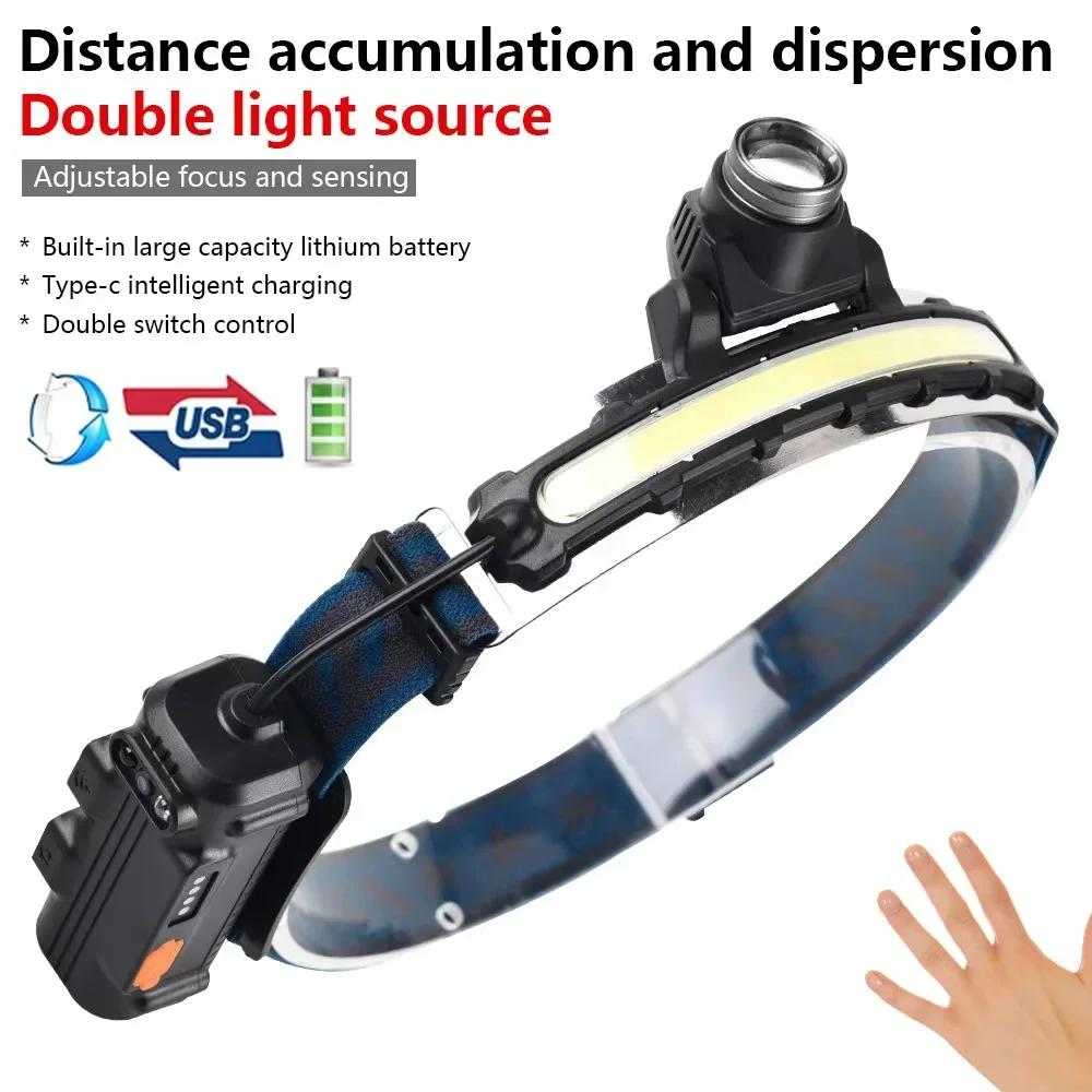 Smart Sensor COB LED Headlight - Outdoor Furniture Types avaliação e preço