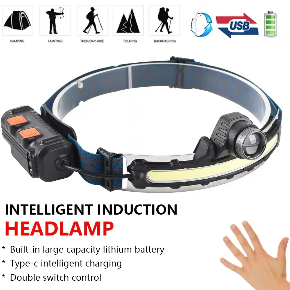 Smart Sensor COB LED Headlight - Outdoor Furniture Types avaliação e preço