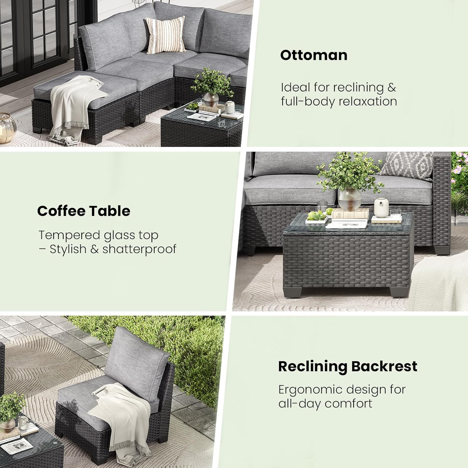 7-Piece Patio Furiture Sofa Se - Outdoor Furniture One Piece avaliação e preço
