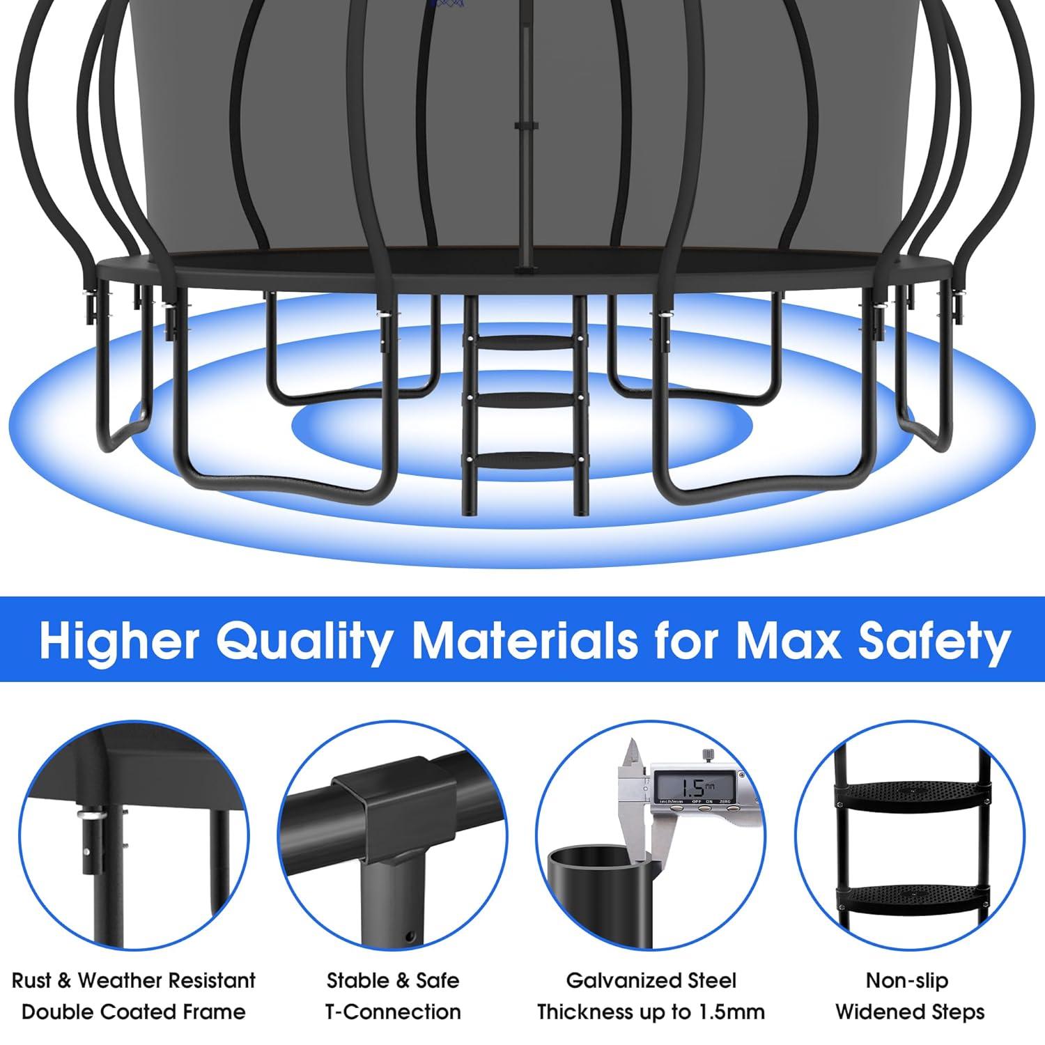 Large Outdoor Trampoline with  - Outdoor Furniture Heavy Duty avaliação e preço