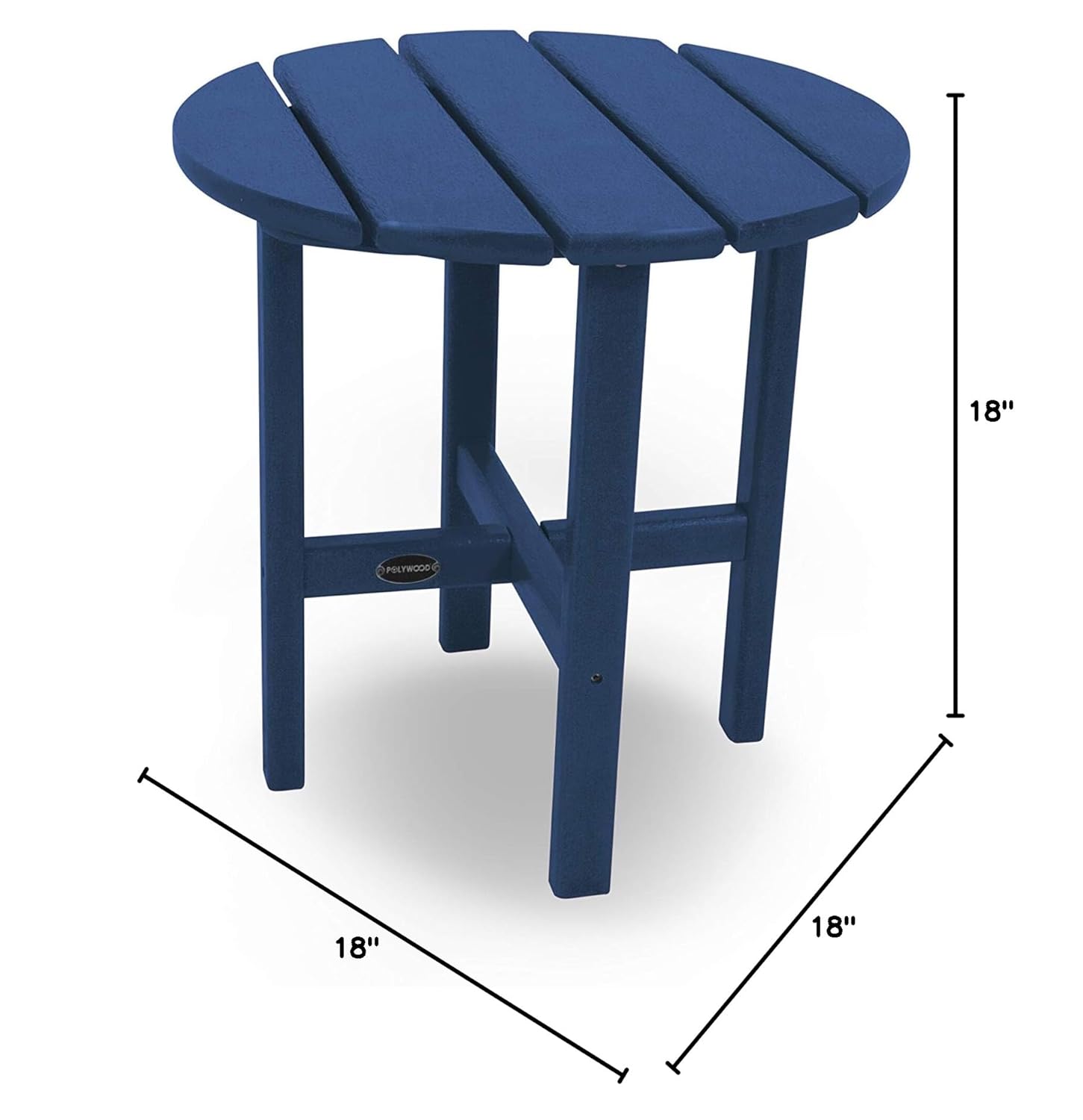 Round Side Table, 18 Inch, Out - Outdoor Furniture Recycled Plastic avaliação e preço