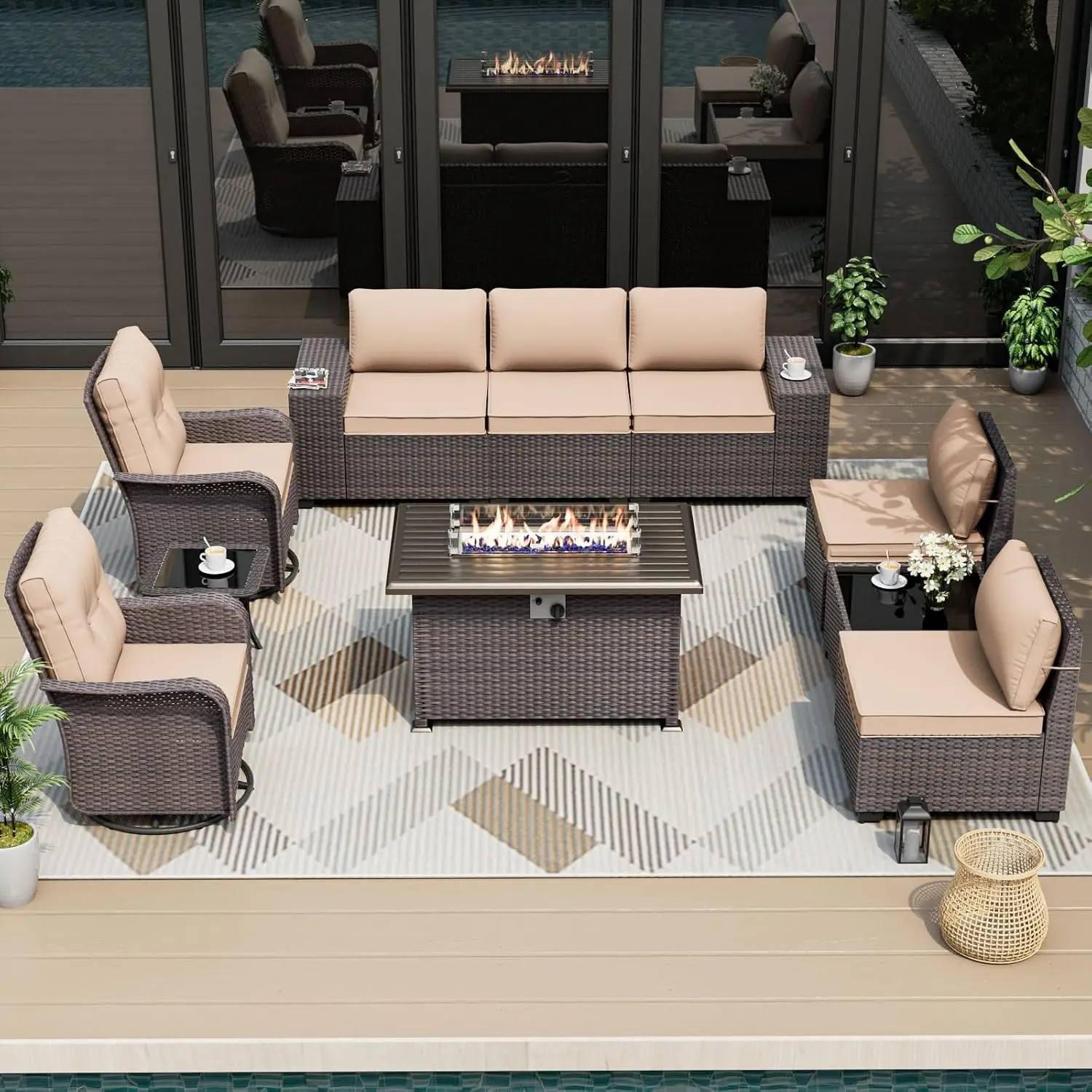 10 Pieces Patio Furniture Set  - Outdoor Furniture One Piece avaliação e preço