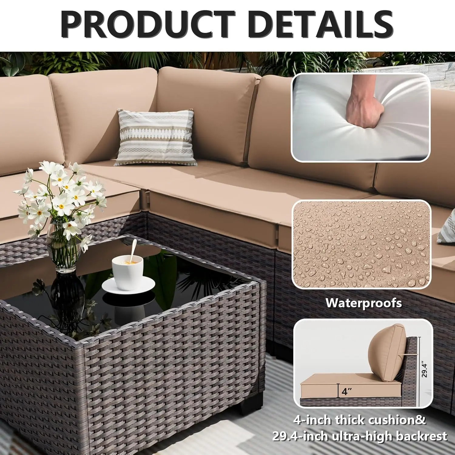 10 Pieces Patio Furniture Set  - Outdoor Furniture One Piece avaliação e preço