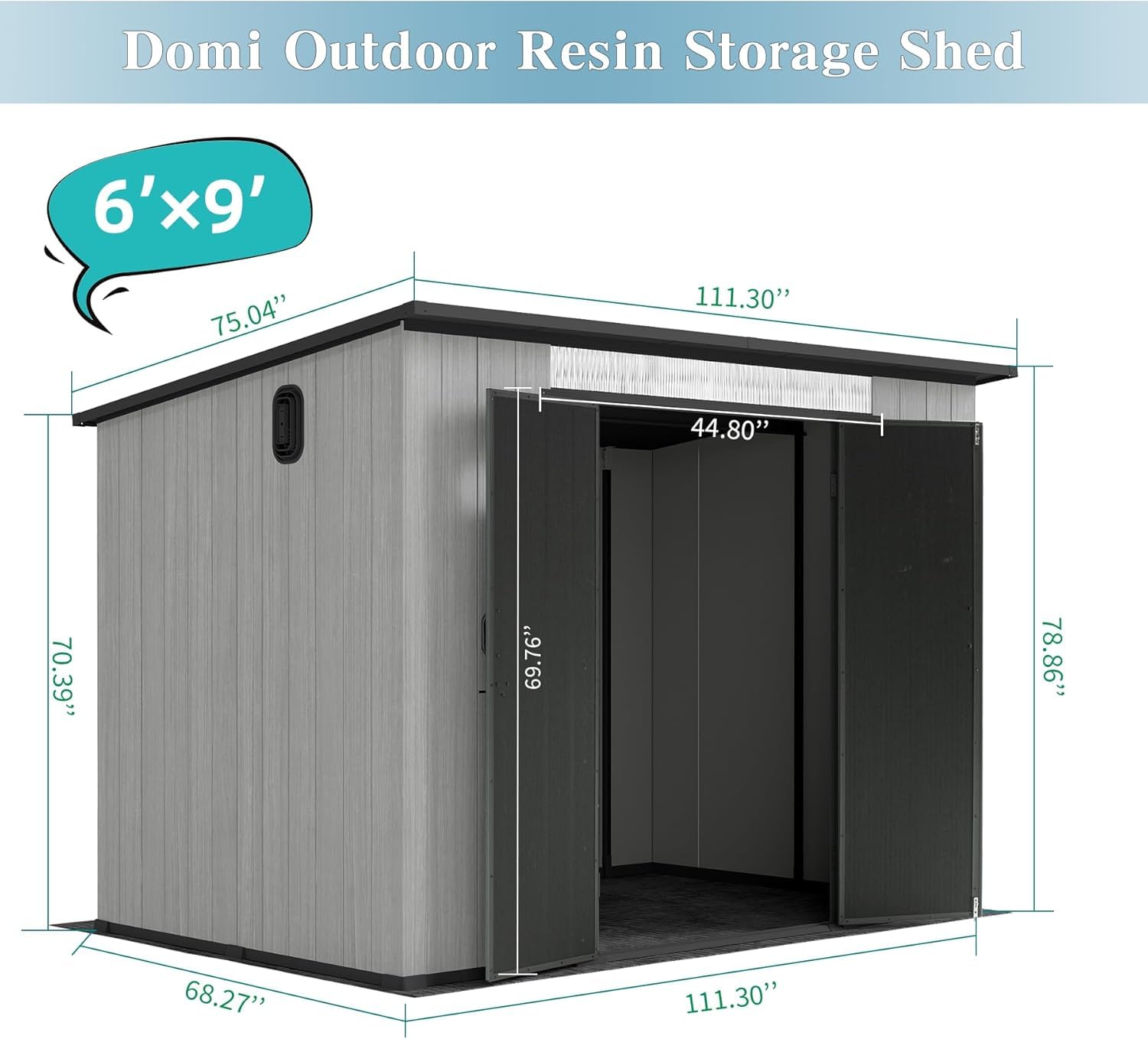 Domi 6x9FT Resin Outdoor Stora - Outdoor Furniture Heavy Duty avaliação e preço
