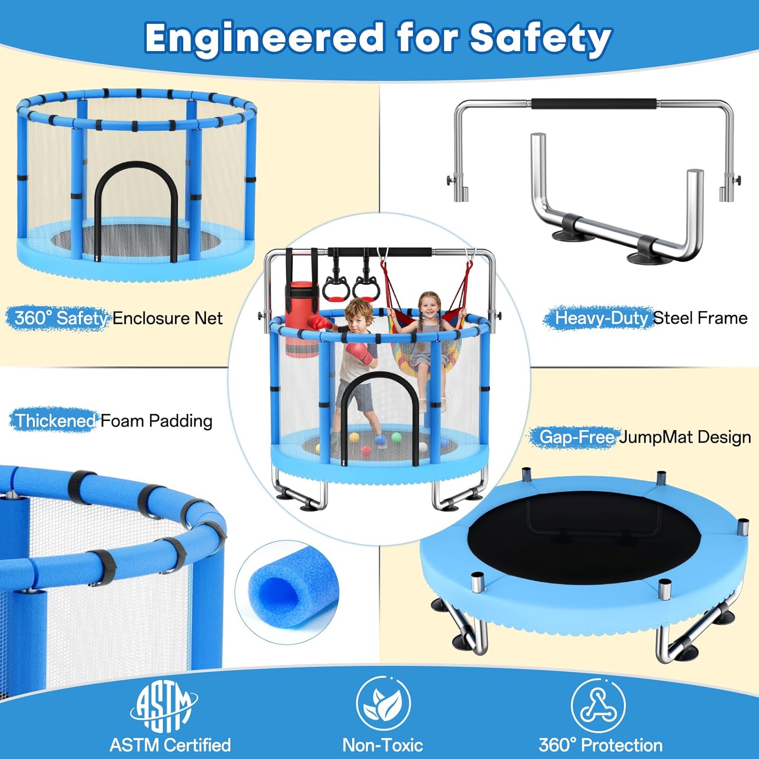 Toddler Trampoline,Trampoline  - Outdoor Furniture Set avaliação e preço