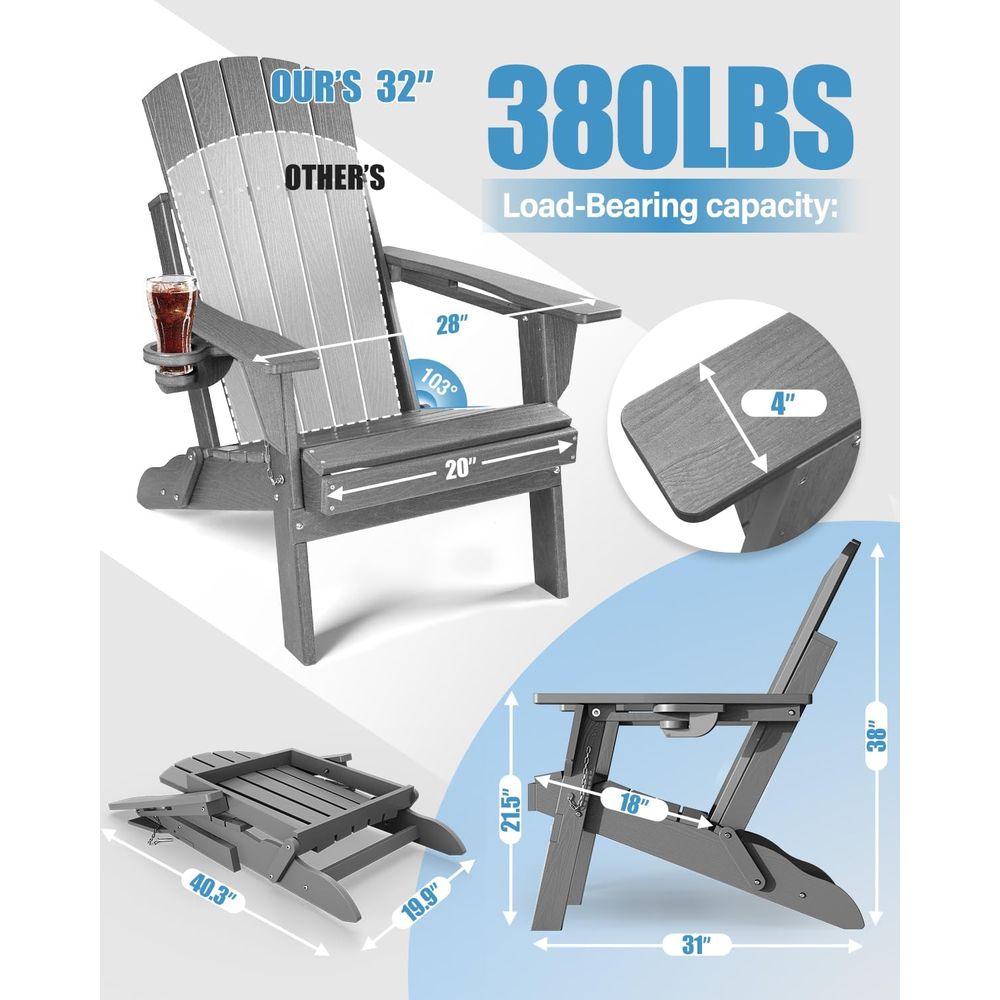 2-Pack Recycled Plastic Adiron - Outdoor Furniture Recycled Plastic avaliação e preço
