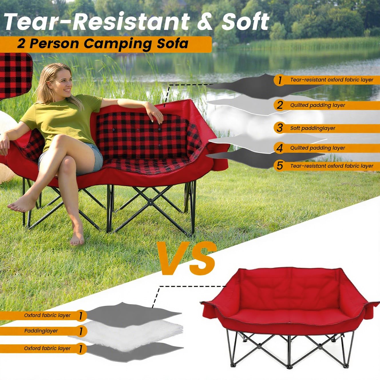 Heated Double Camping Couch Wi - Outdoor Furniture Zone avaliação e preço