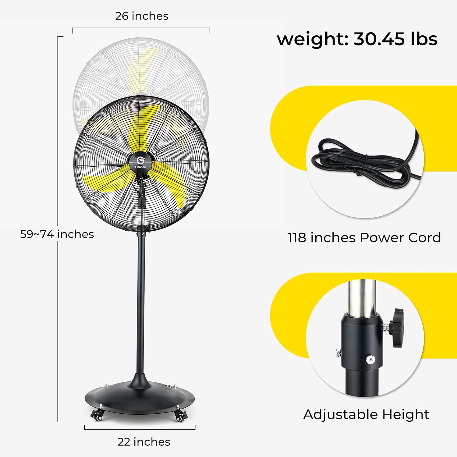 24'' Outdoor Oscillating Pedes - Outdoor Furniture Set avaliação e preço