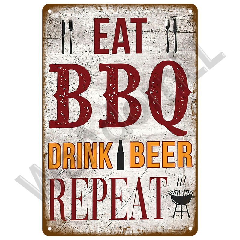 Vintage Tin Sign Dad`s BBQ Yar - Outdoor Furniture Zone avaliação e preço