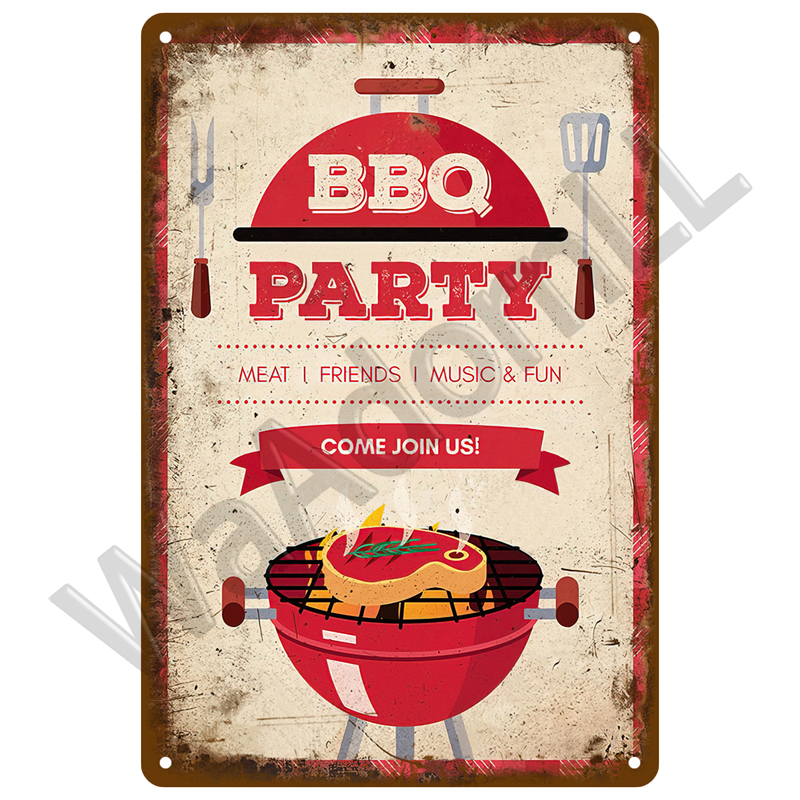Vintage Tin Sign Dad`s BBQ Yar - Outdoor Furniture Zone avaliação e preço