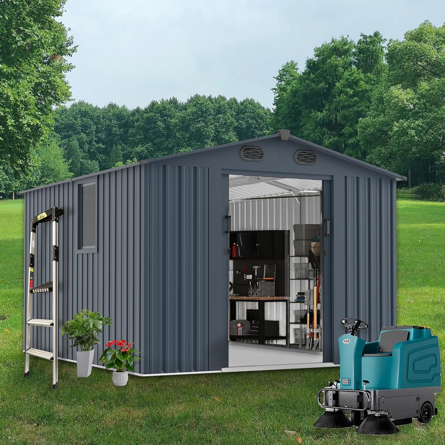 Outdoor Storage Shed 8x10 FT w - Outdoor Furniture Set avaliação e preço