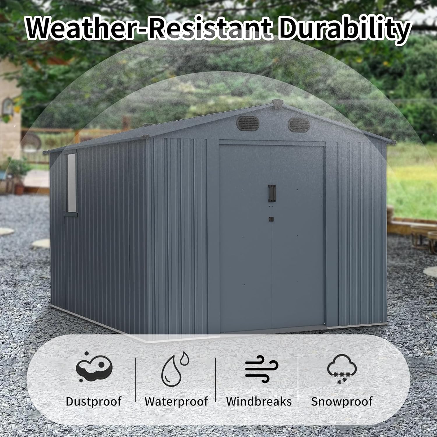 Outdoor Storage Shed 8x10 FT w - Outdoor Furniture Set avaliação e preço
