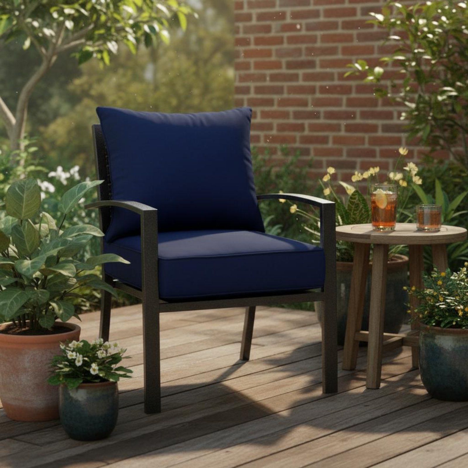 Patio Chair Pad Hidden Closure - Outdoor Furniture Set avaliação e preço