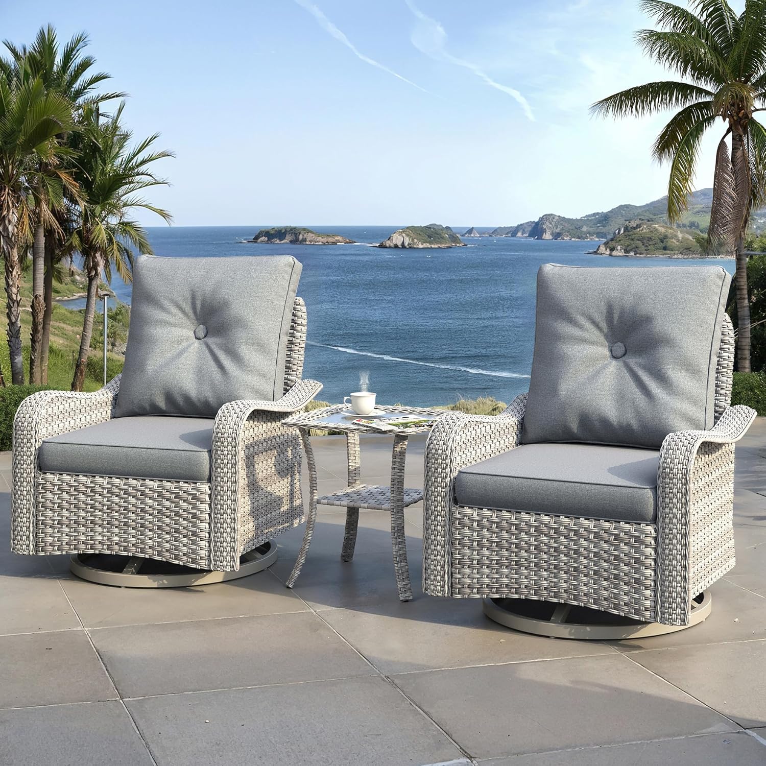 3 Piece Outdoor Wicker Patio F - Outdoor Furniture One Piece avaliação e preço