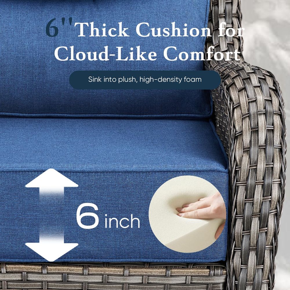 Luxury 6 Thick Cushioned Outdo - Outdoor Furniture Zone avaliação e preço