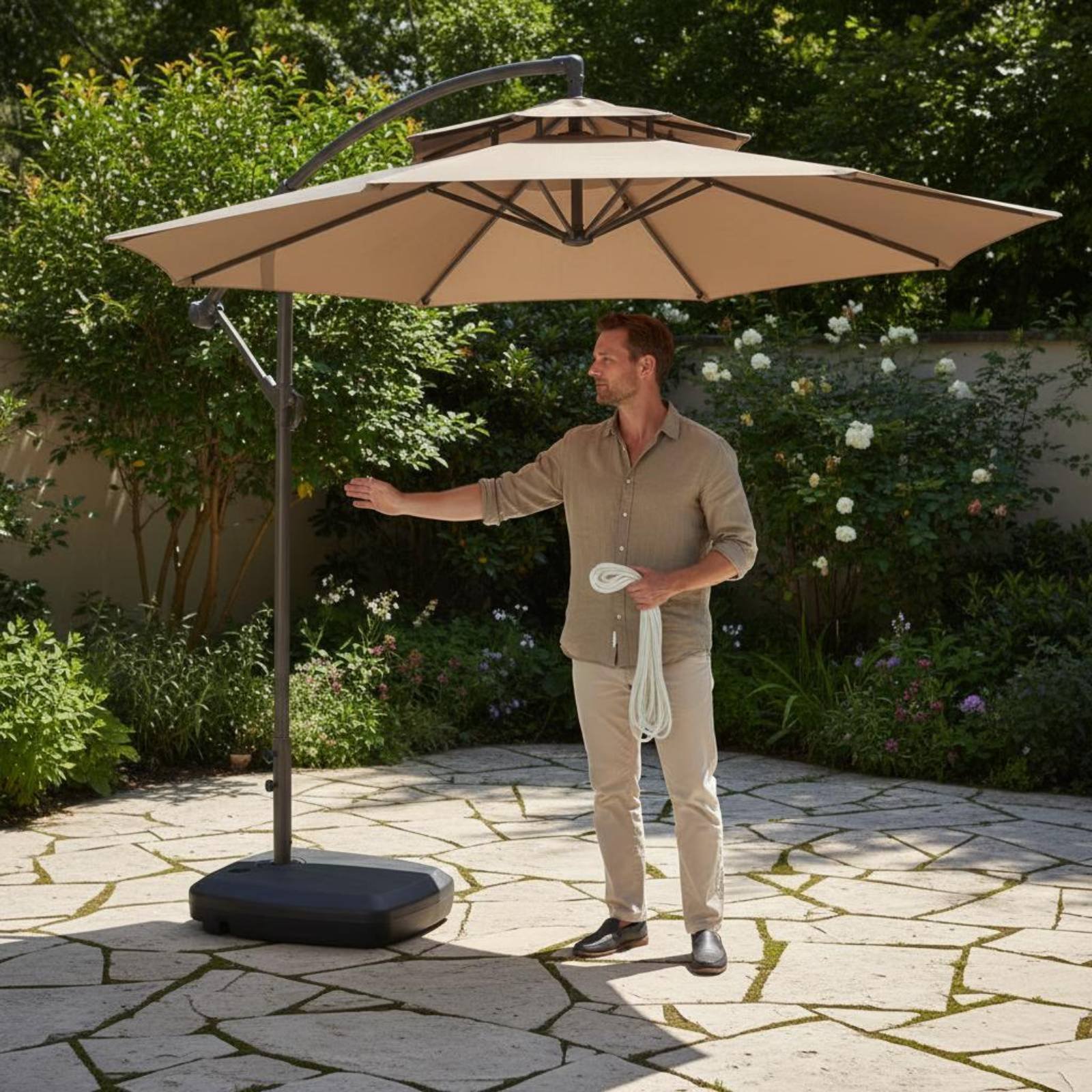 Roman Umbrella Pull Rope Wear- - Outdoor Furniture Set avaliação e preço
